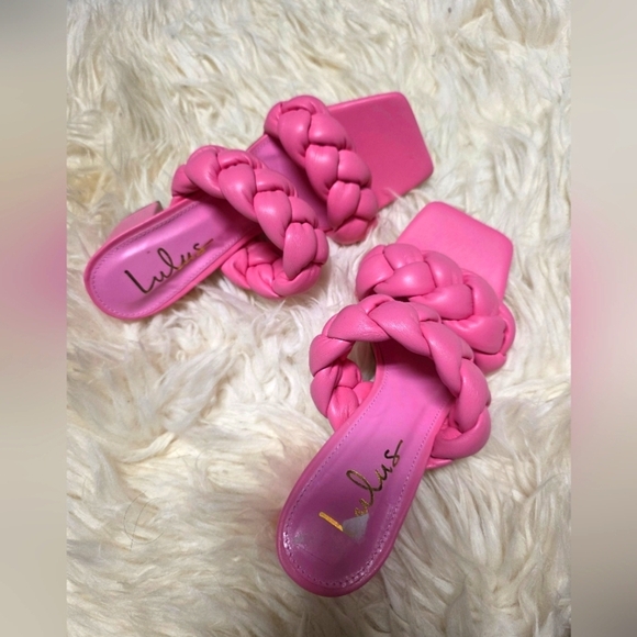 Lulu's Pink Ruched Heels - Picture 2 of 5